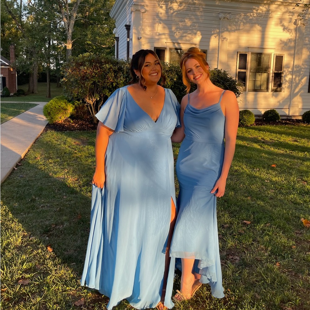 Azazie Light Blue Maxi Dress